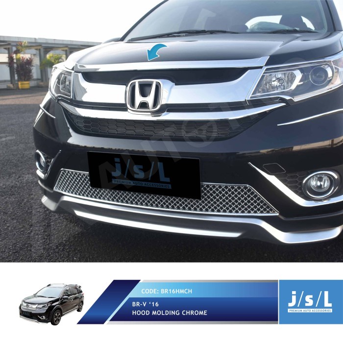 Honda BRV List Kap Mesin Krom JSL/Hood Molding Chrome/Aksesoris BRV terpopuler