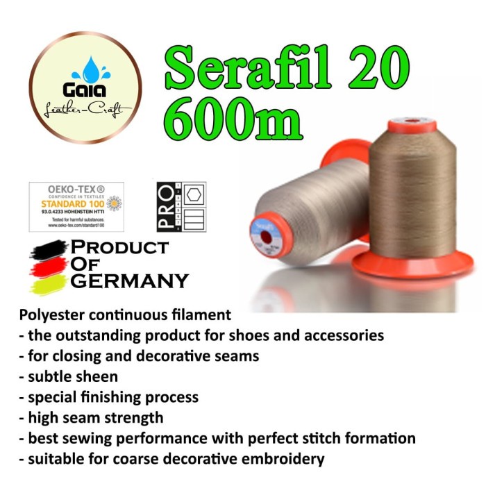

LEATHER THREAD SERAFIL 20 600M - BENANG JAHIT KULIT - LEATHER TOOL