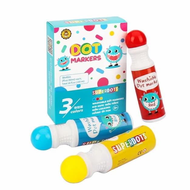 

Superdots Markers Spidol Dot Marker Anak Washable Non-Toxic (3pcs/box)