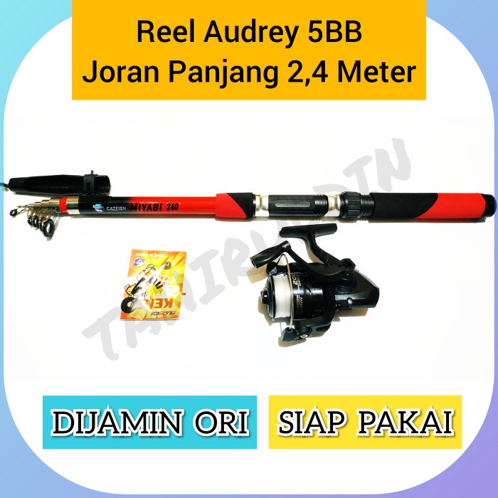 set pancing 5 bearing joran panjang 2,4 meter