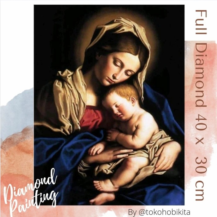 Ready stok DIAMOND PAINTING BUNDA MARIA RELIGI FULL DIAMOND