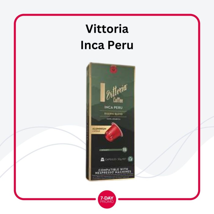 

Dijual Nespresso Vittoria Coffee Capsules Inca Peru Sale!!!