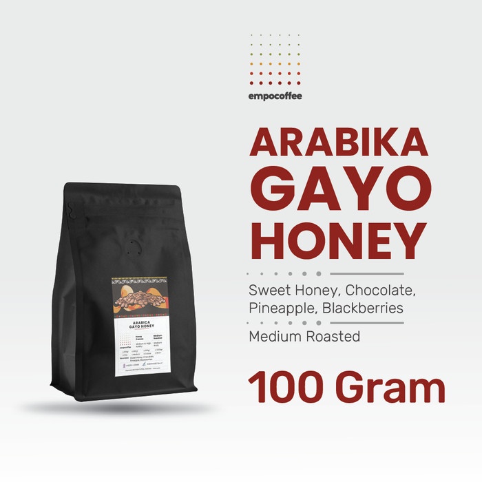 

Nikmati Kopi Arabika Gayo Honey Aceh Sumatra Arabica Coffee Bean Coffe 100 Gr Trendi