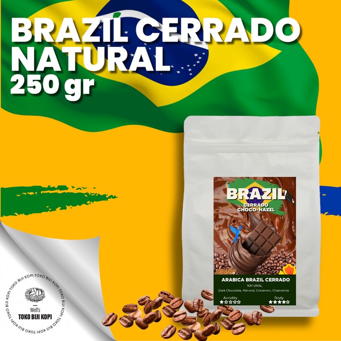 

Gaya Kopi Arabika Brazil Cerrado Natural Roasted Bean Coffee - 250 Gram Diskon
