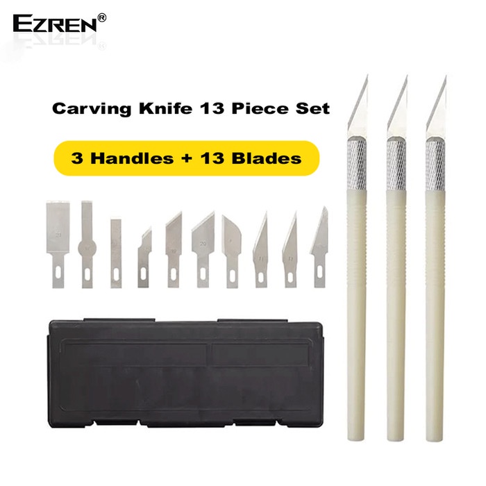 

Terlaris Ezren Ez-0110 13 Pcs Alat Ukir Pahat Kayu Pisau Ic Acrylic Set