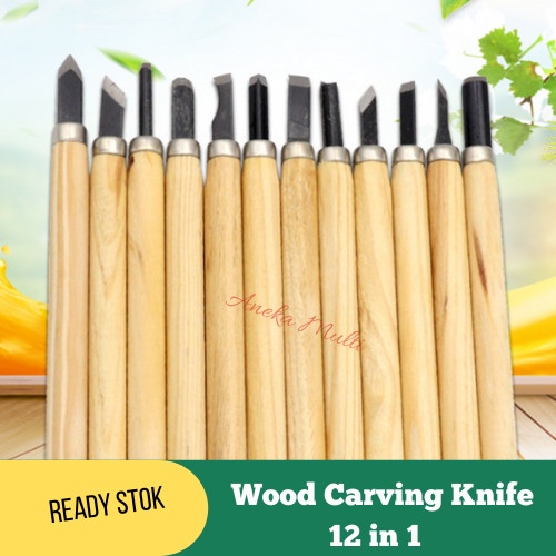 

Terlaris Set Pisau Ukir Alat Pahat Kayu Wood Carving Knife 12 In 1 81D