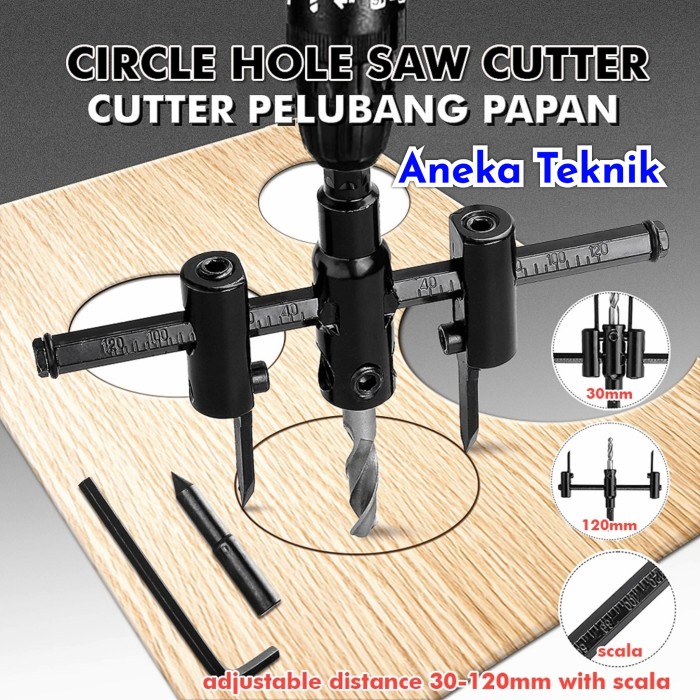 

Terlaris Circle Hole Saw Cutter Wood Drill Bit / Cutter Pelubang Papan