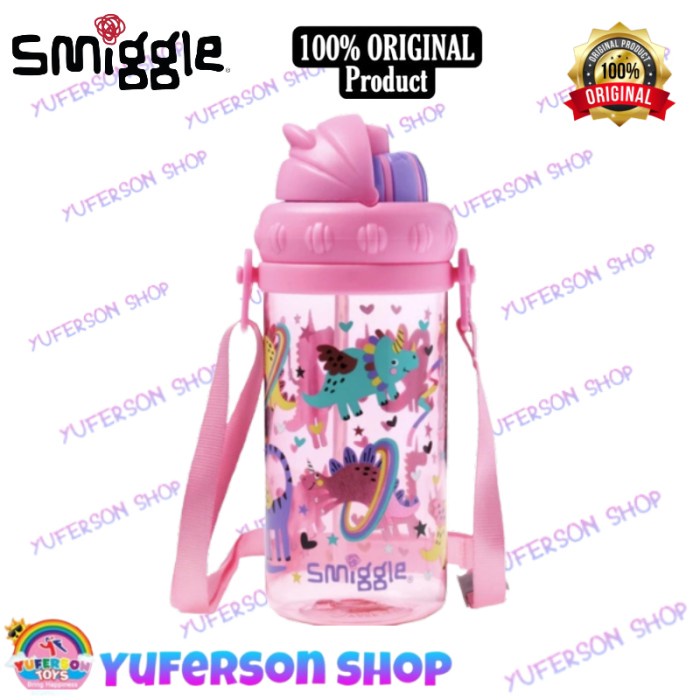 Terlaris Smiggle Bottle Strap Teeny Upndown 400 Ml Igl444188Lil- Dino Pink