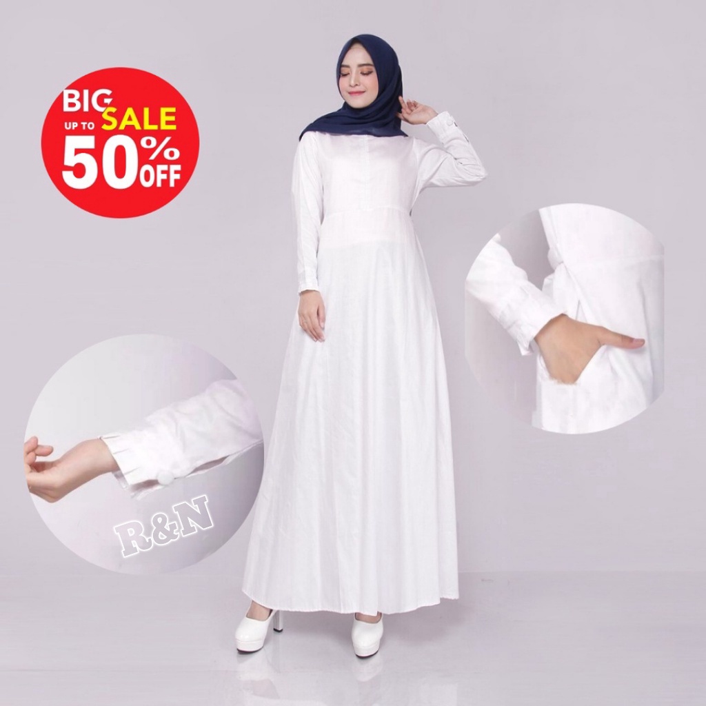 gamis wanita Baju Warna Putih Putih Terbaru 2022 Modern Lebaran Mewah Warna Putih Dewasa Putih Polos Jumbo Dewasa Hitam Polos Elegan Warna Hitam Baju Muslim Wanita Terbaru 2022 Baju Putih Dewasa kekinian V9Q9 model terbaru fashion wanita READY STOCK TERPO