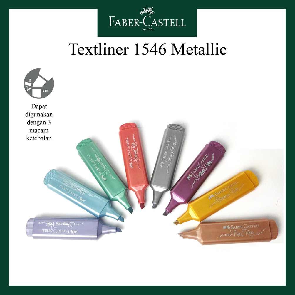 

ERG-80 Textliner 46 Metallic Faber Castell Metalik 8 Warna Highlighter Termurah di