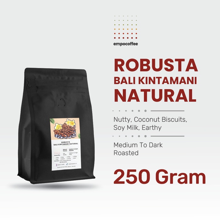 

Gaya Kopi Robusta Bali Kintamani Coffee Roasted Bean Espresso Coffe 250 Gr Terlaris