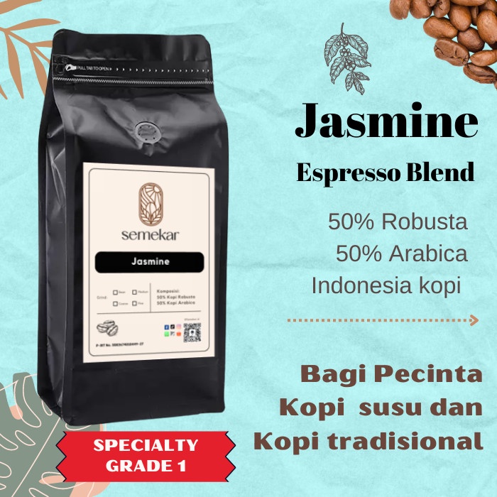 

Unik House Blend Jasmine Kopi Susu Roast Biji Bubuk Semekar Coffee Limited