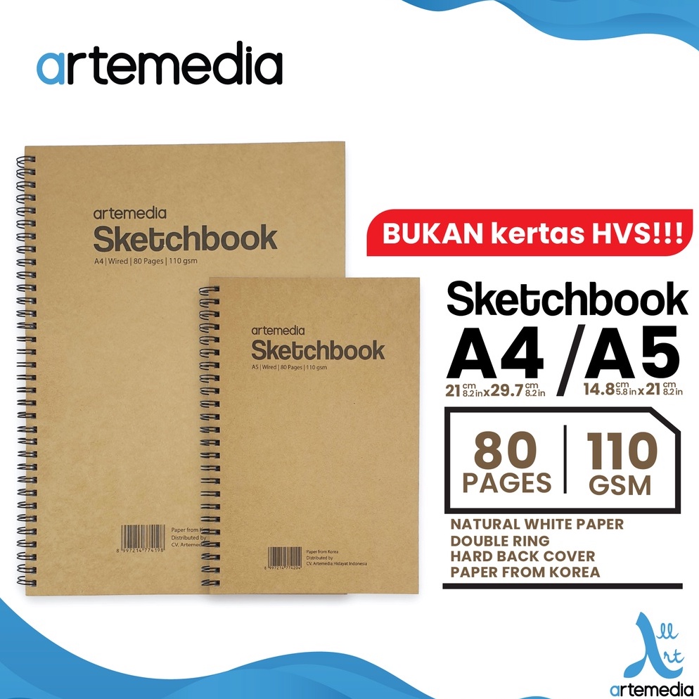 

YN3934 Buku Sketsa Artemedia Sketchbook Wired A5 A4 Craft Cover Jilid Spiral 4699