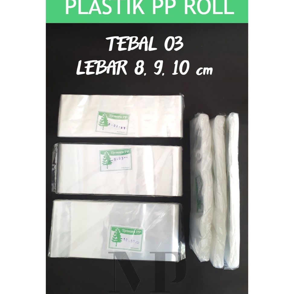 

[C96] Plastik PP ROLL Lebar 8 9 10 cm Tebal 03 Bening Panjang Baru ⌒O⌒