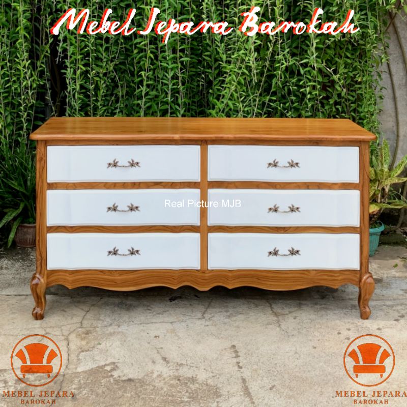 Bufet TV Rak TV Kayu Jati Duco Minimalis Kabinet TV Laci Klasik 150 cm