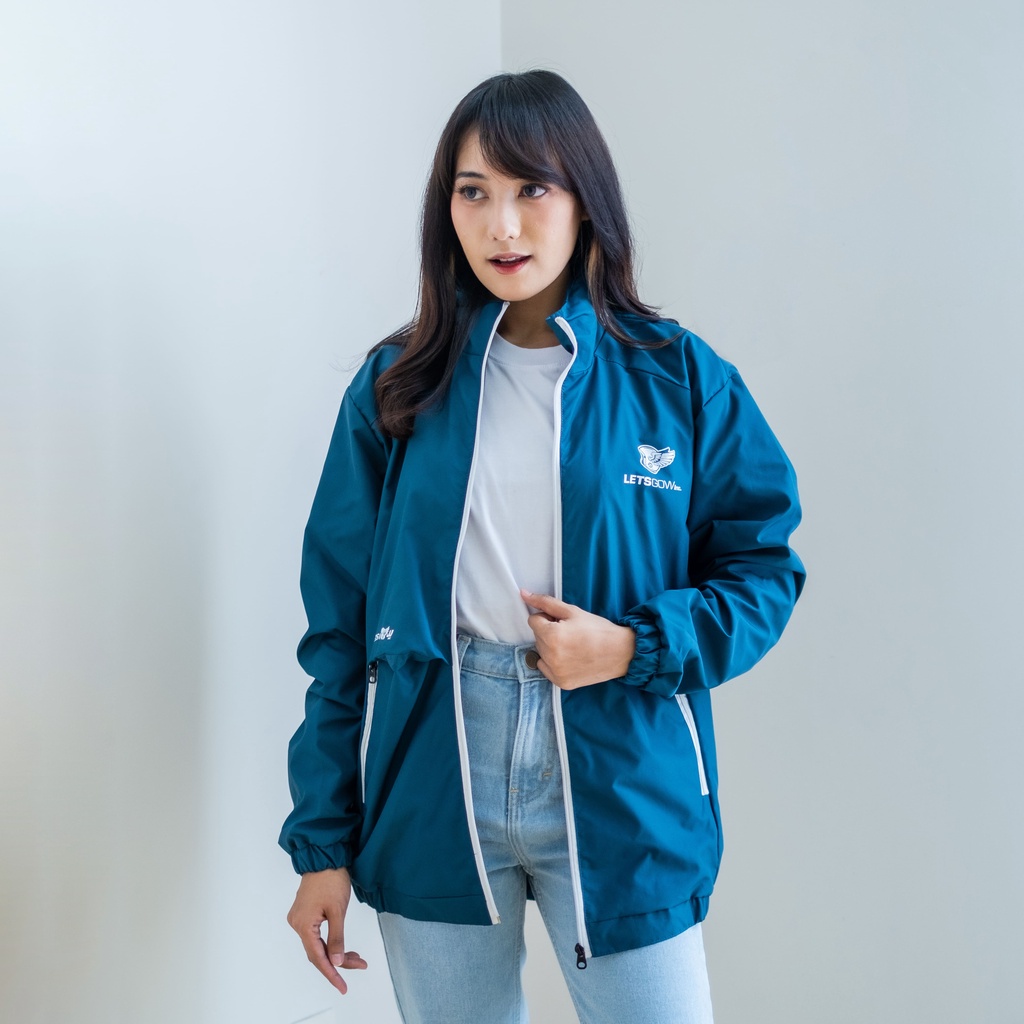 Jaket Wanita Parasut Kekinian Anti Air Angin Windbreaker Motor Waterproof Jacket Pria Windproof Letsgow