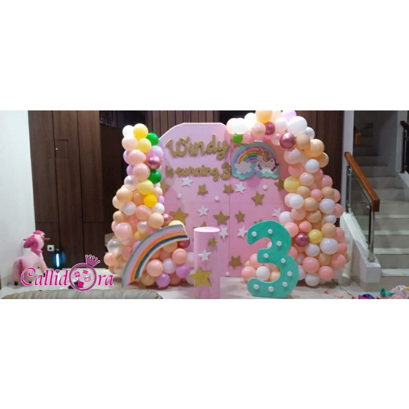 Dekor backdrop styrofoam ulang tahun/dekor pesta ultah/dekor birthday party