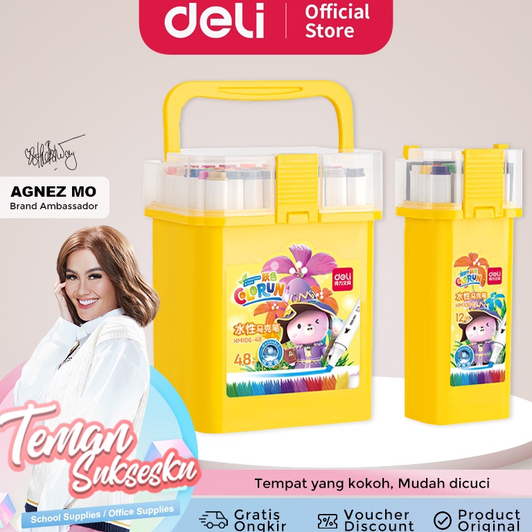 

Stok Banyak`Deli Water-based Sketch Marker / Spidol Warna Dual Tip 12 24 36 48 60 Warna HM106