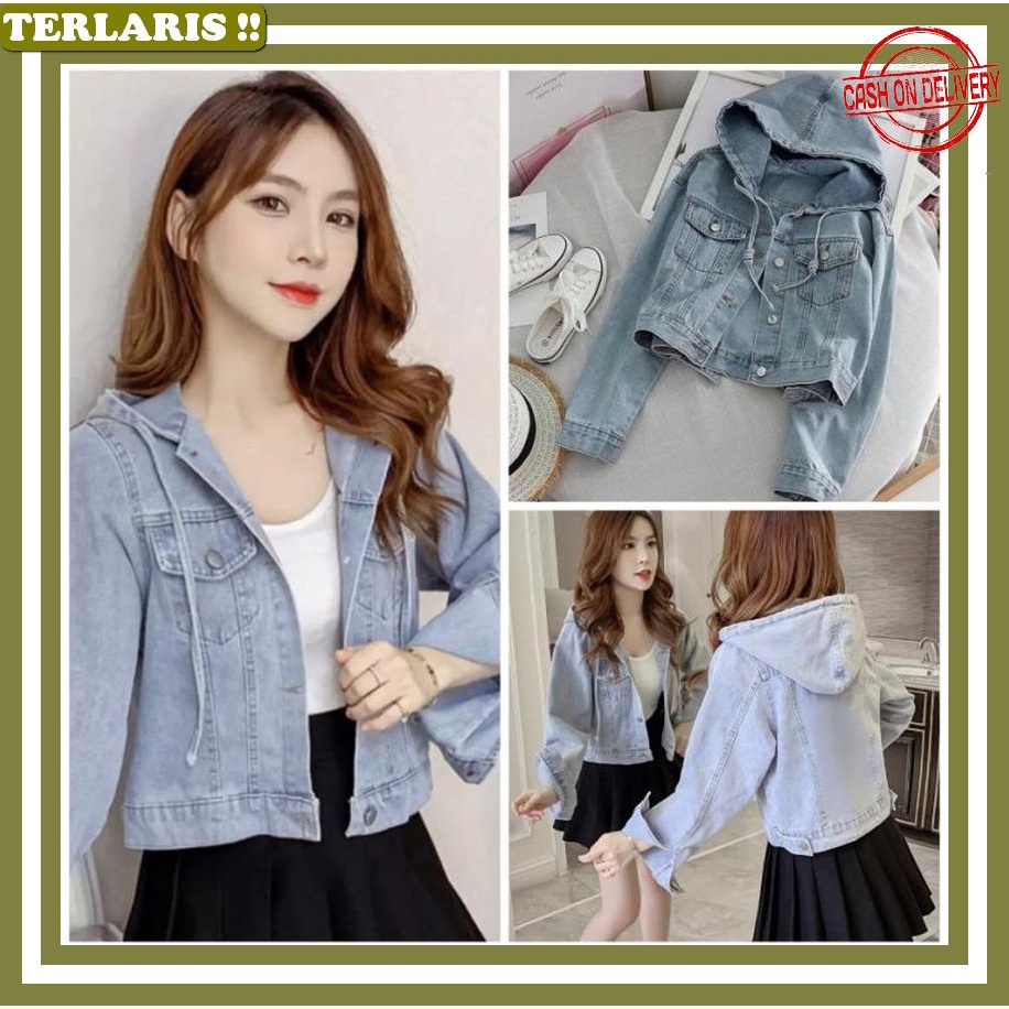 Big Size Motif Perempuan Muslimah Jaket Denim Import Oversize Korean Style Terbaru 2023 Terlaris Jek