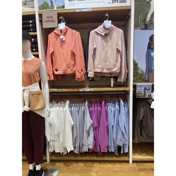 jaket airism mesh hoodie UV protection uniqlo cewek