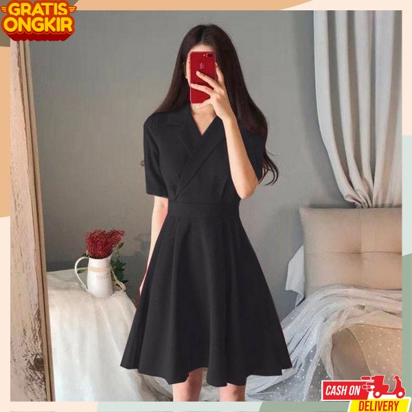 Dress Casual Dress Motif Bunga Elegan Gaum Flowers Dresj Natalan Vintage Dress Terbaru Floral Dres T