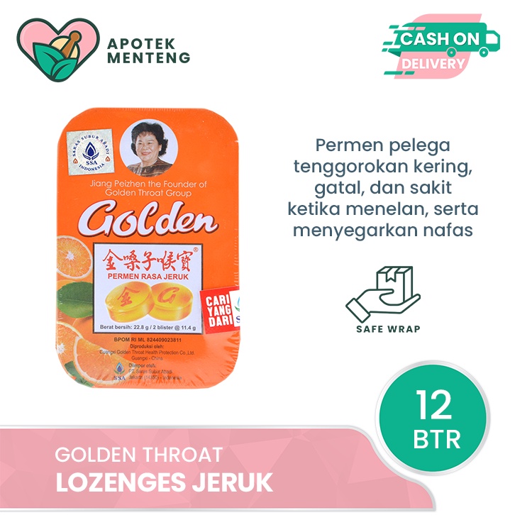 

Golden Throat Lozenge Jeruk - Permen Pelega Tenggorokan