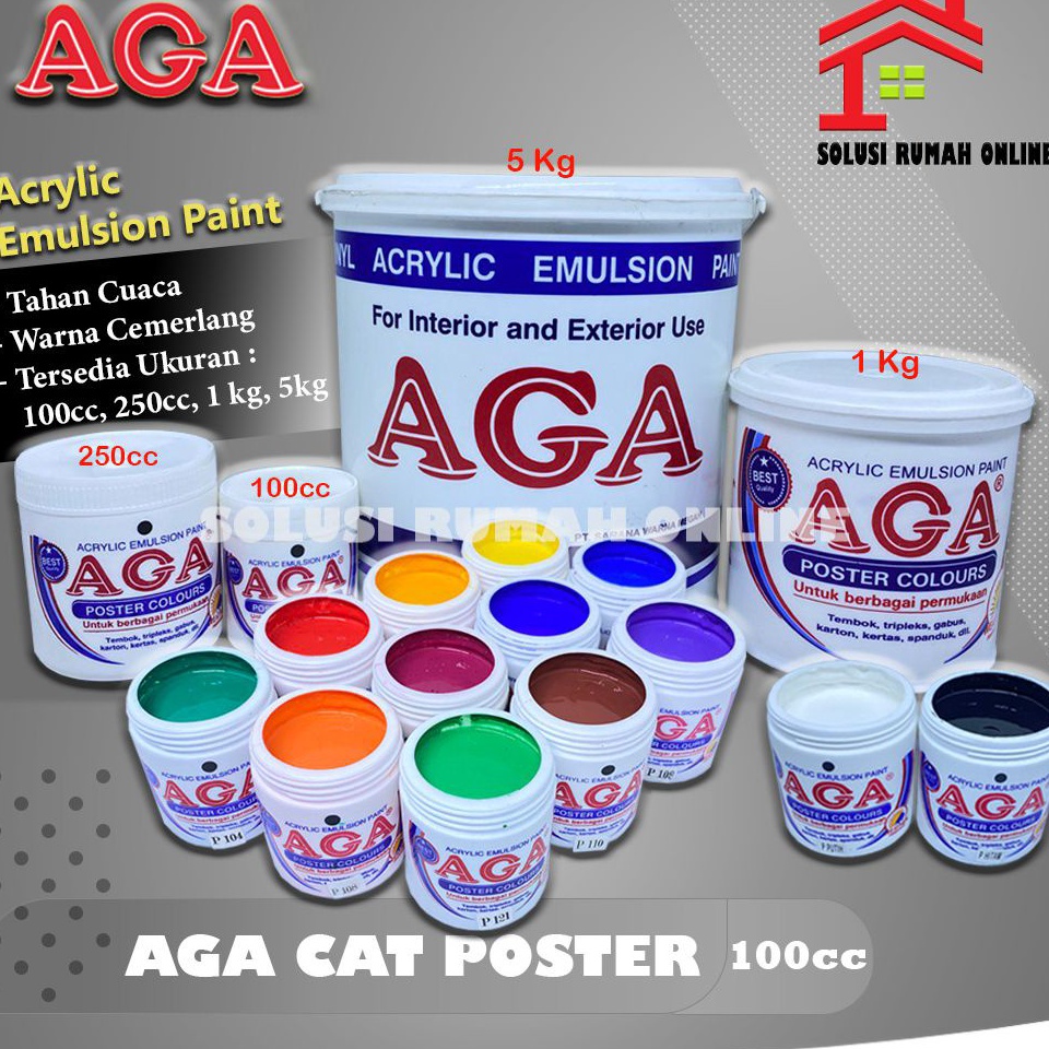 

JK39 Cat AGA Poster Acrylic / Akrilik / Dekor / Gabus Lukis 100 cc ➟Ready Stock