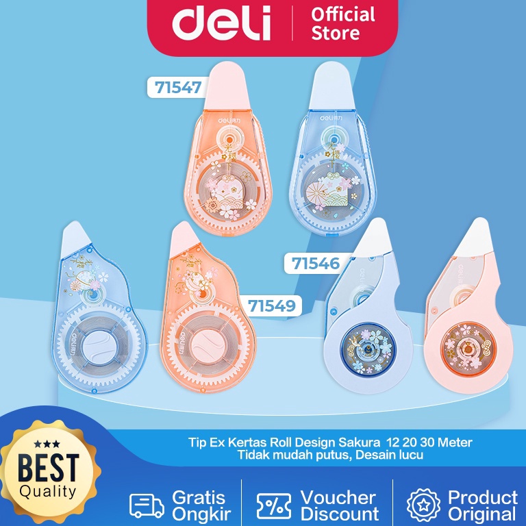 

Berkah Shopee Deli School Correction Tape / Tip Ex Kertas 30 20 12 Meter Desain Lucu Bunga Sakura 7154X Sunshine