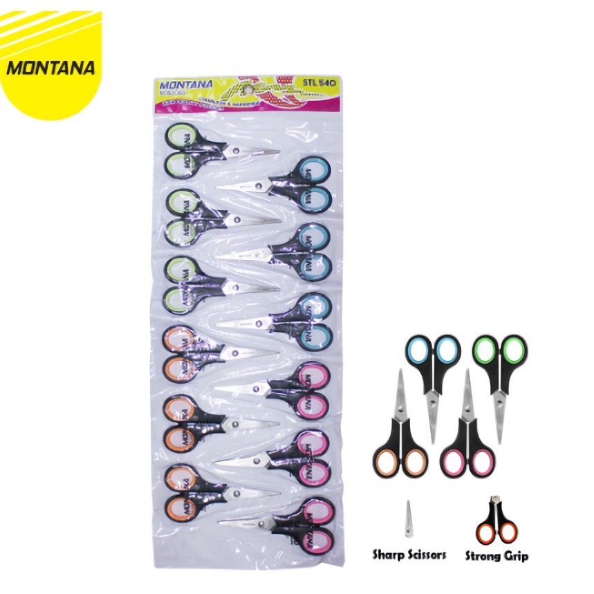 

Di Borong yuk Gunting Kertas / Scissors Stainless Steel Ukuran Kecil 12Cm STL-540 Montana (1 Lusin) Good product