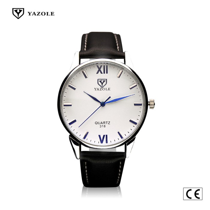 JAM TANGAN Yazole 318 Original Quartz Watches - Black/White Dial R5H8 stylish jam cowok ootd trandy 
