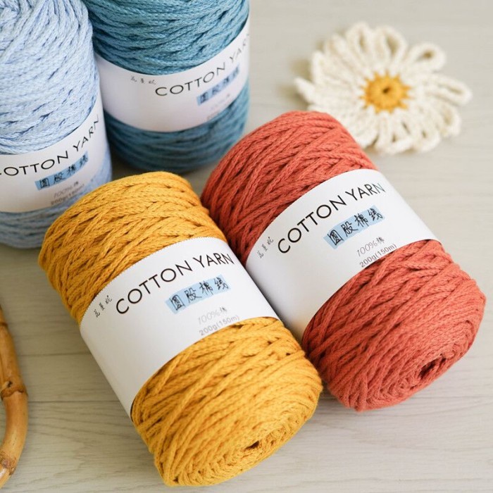 

BENANG RAJUT COTTON ROPE TALI MACRAME TALI KUR PREMIUM