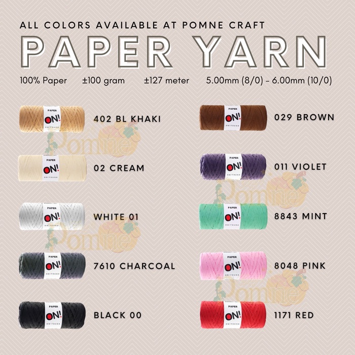 

GROSIR BENANG RAJUT ONITSUGA PAPER YARN / BENANG KERTAS