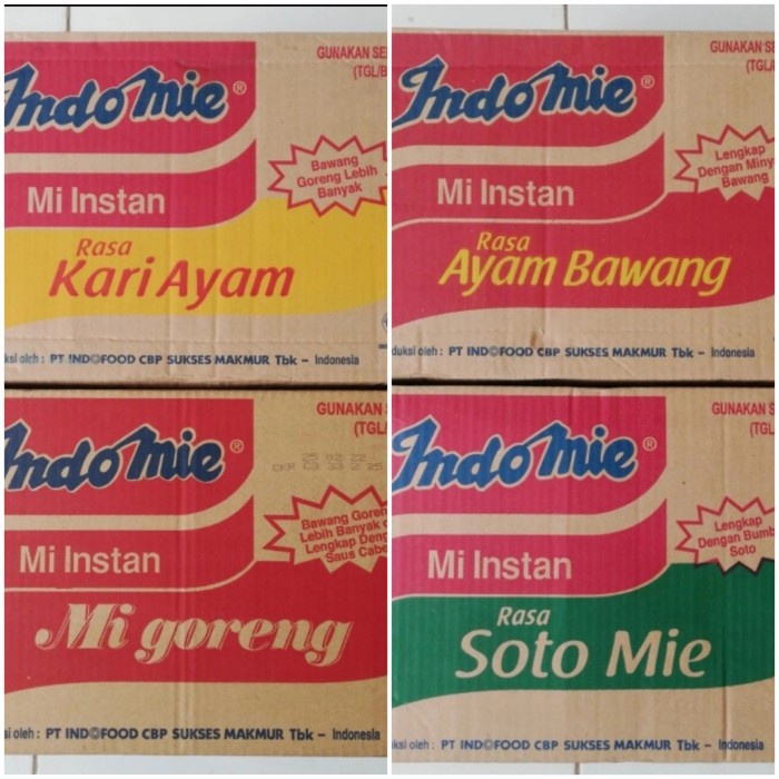 

Indomie MIX 4 RASA - Kari Ayam/Mi Goreng/Ayam Bawang/Soto Mie - 1 Dus