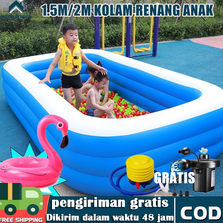 Seller・Kolam Renang Anak Jumbo 3ring/Kolam Mandi Bola /Kolam Balon Anak PVC/Portable Kolam Anak Lmport/Balon FREE POMPA /kolam renang anak jumbo murah