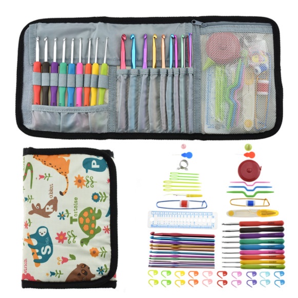 

[SET] HAKPEN RAJUT ALUMUNIUM + DOMPET 63 PCS CROCHET HOOK SET