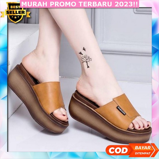 Wedges Wanita Terbaru 2023 Sandal Korean Style Murah Kondangan Simple Elegan Kekinian Wegest Tinggi 