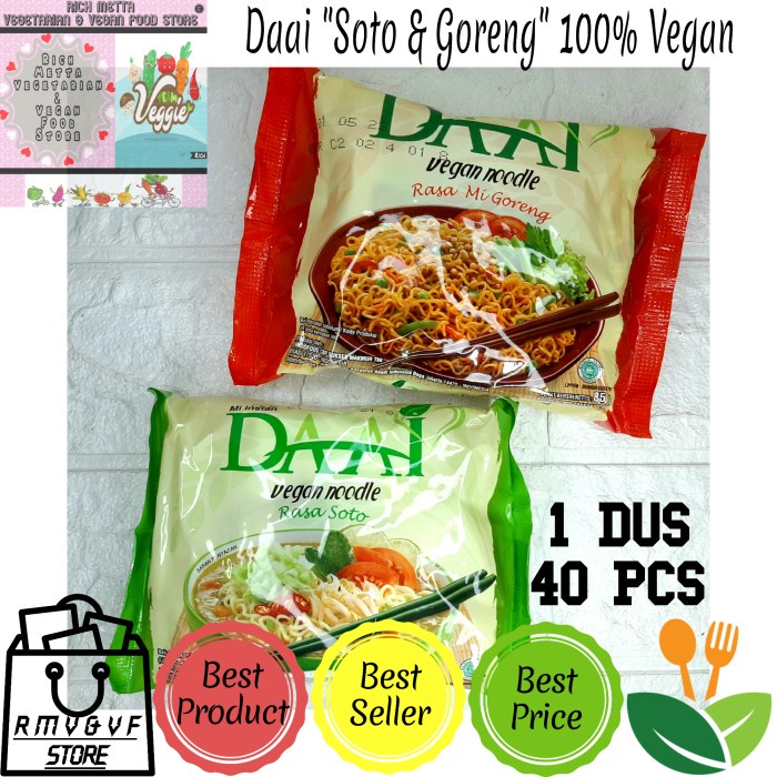 

Daai Mie Instan Goreng - Soto - Kari 1 Dus [ Grosir ] Vegetarian Vegan