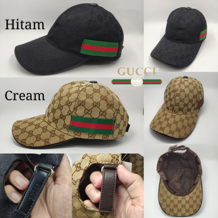 topi topi gucci dengan lapisan kain(tanpa box) harga promo - GC-01/Cream(X5P9) topi pria jaring topi