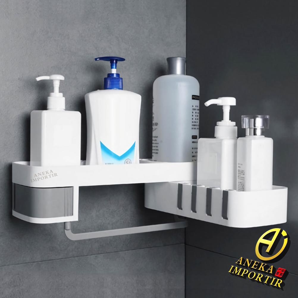 Diskon Rak Sabun Kamar Mandi Plastik/Rak Sudut Putar Kamar Mandi/Rak Toilet Plastik/Rak Wc Organizer
