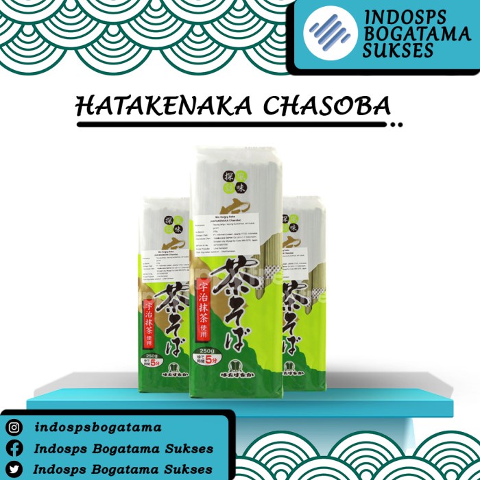 

Hatakenaka Cha Soba 250Gr Dry Matcha Noodle Chasoba Mie Kering Bestseller Mie Impor