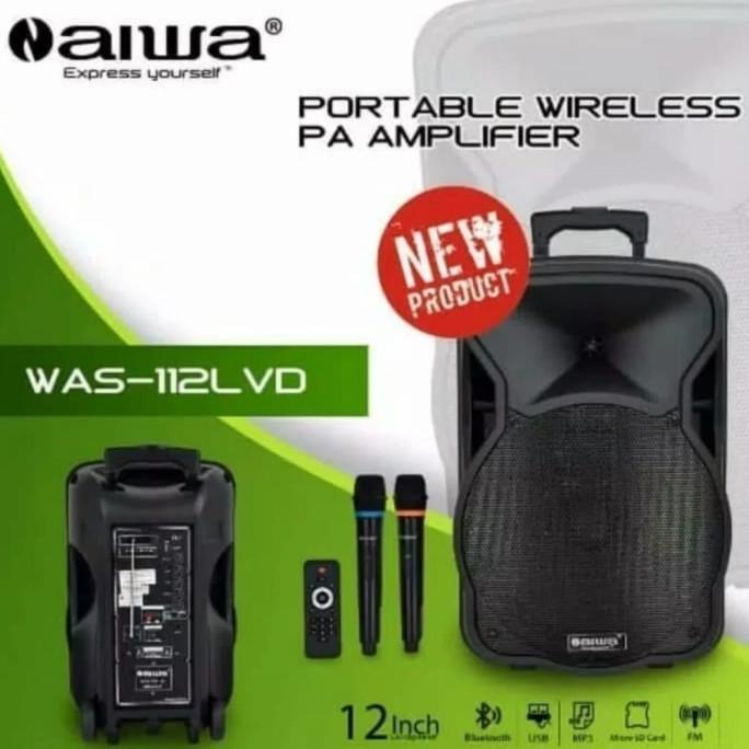 Speaker Metting Portable Aiwa 12 inch isi 2 mic wirelles