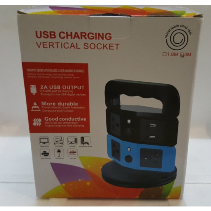 Usb Charging Vertikal Socket Colokan Listrik 2 Tingkat Usb Charge Pipi