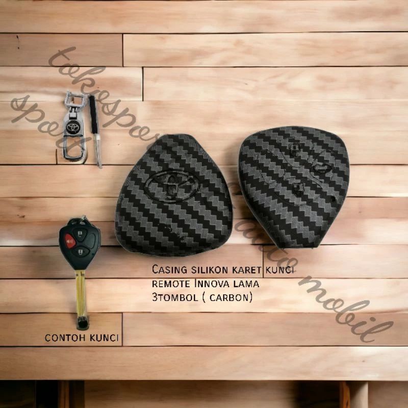 SARUNG CASING SILIKON KUNCI REMOTE INNOVA LAMA 3TOMBOL CARBON