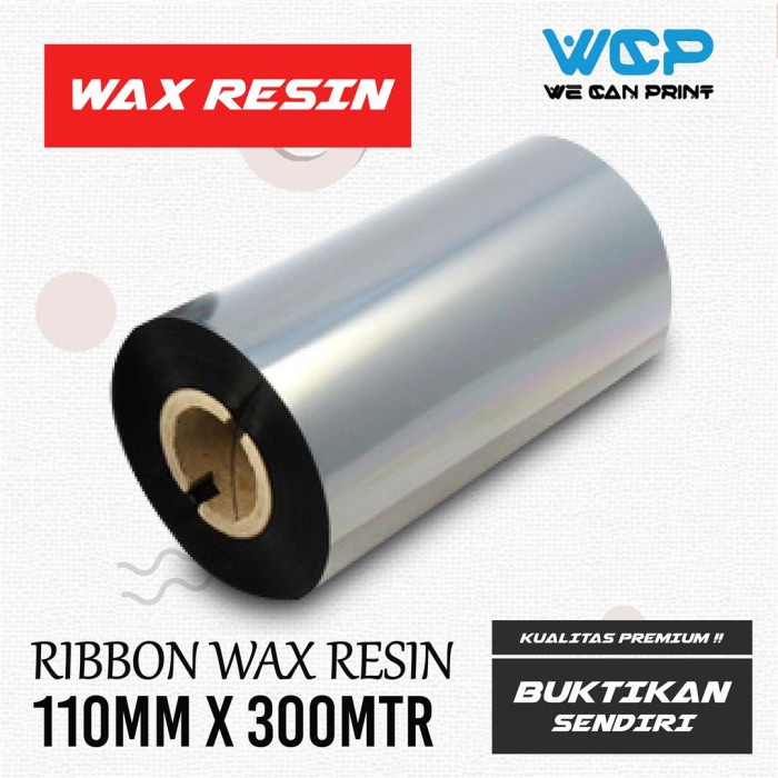 RIBBON WAX RESIN 110X300 METER RIBBON BARCODE 110 MM X 300 METER