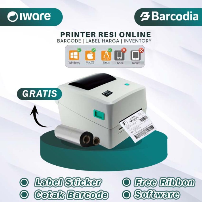 ZEBRA GC420T/GC-420 PRINTER BARCODE / LABEL PRINTER IWARE PB-420T USB