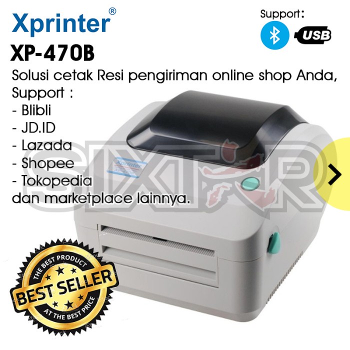 XPRINTER XP-470B Printer Barcode Thermal Label Printer Bluetooth 110mm