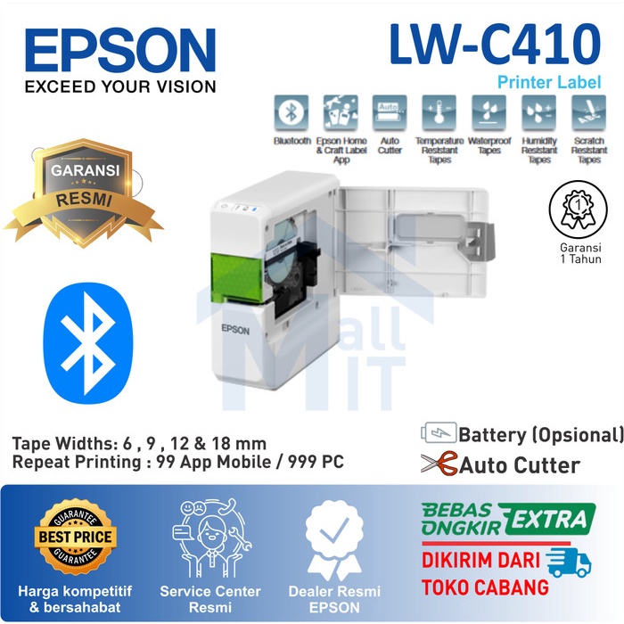 PRINTER LABEL EPSON LW-C410 EPSON LWC410 LW C 410 LABEL BLUETOOTH