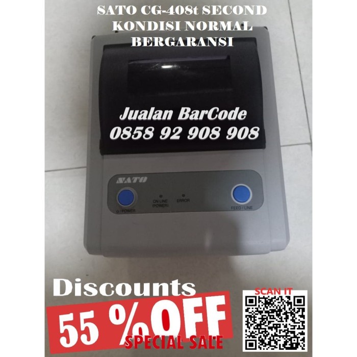 SATO CG408T CG 408T CG408 T BARCODE PRINTER SECOND KONDISI NORMAL