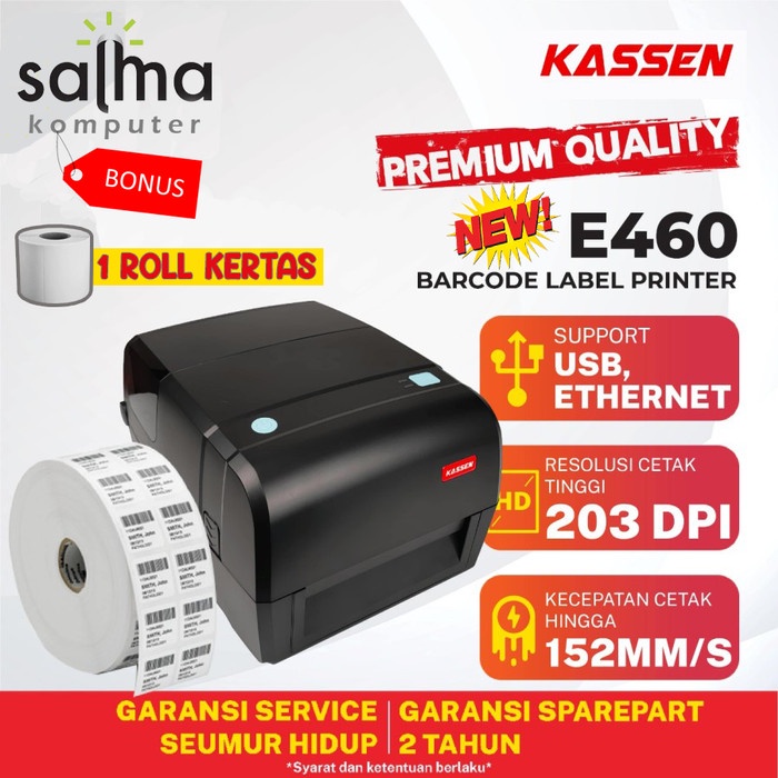 BARCODE LABEL PRINTER KASSEN E-460 /BARCODE PRINTER LABEL KASSEN E-460