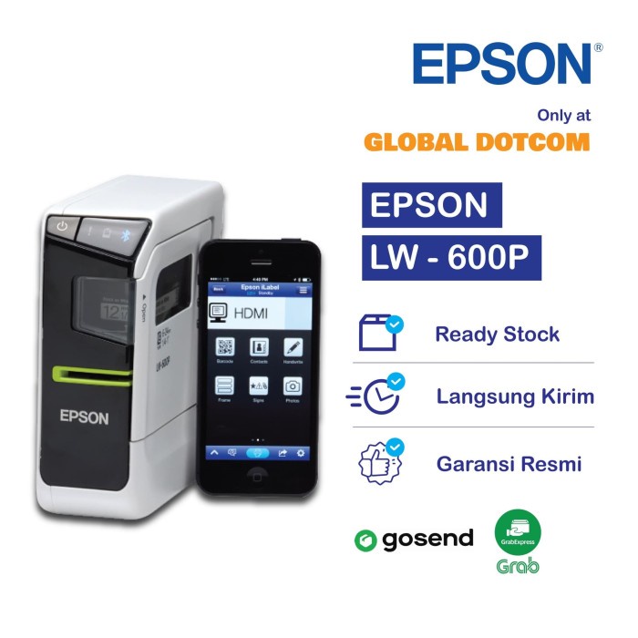 Epson LabelWorks LW-600P Bluetooth PC Connectable Label Printer